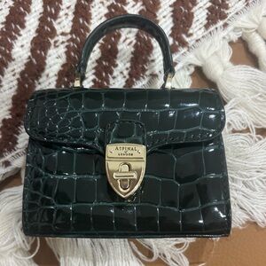 Aspinal of London Dark Green Croc-Embossed Mini Bag